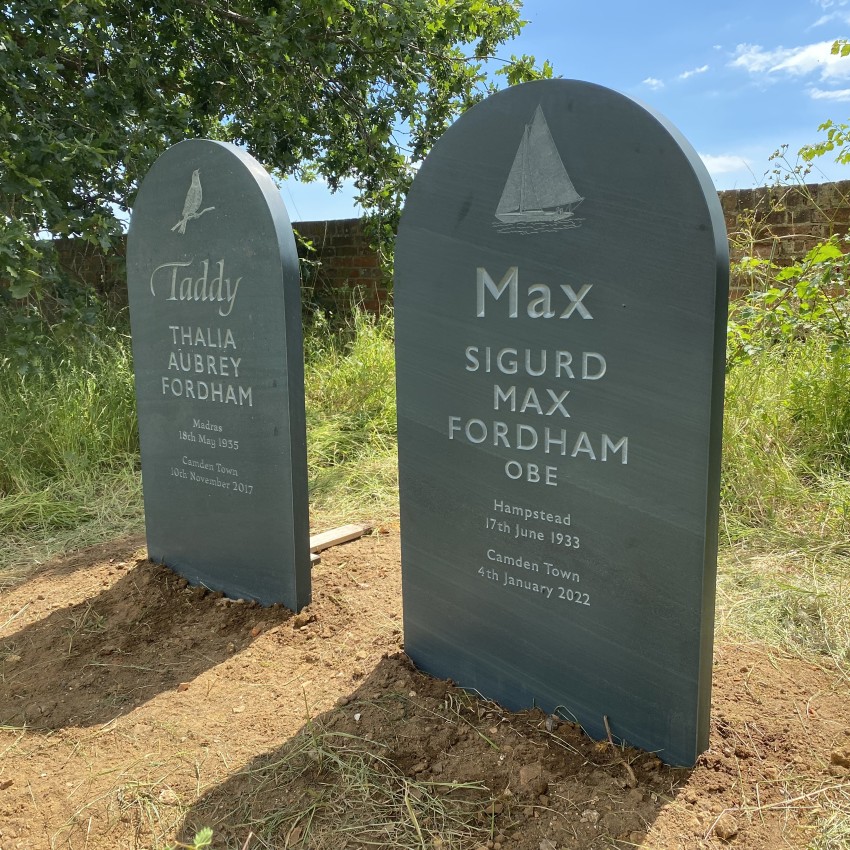 Matching Green Cumbrian slate headstones