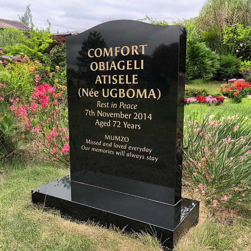 Shiny Black Granite headstones