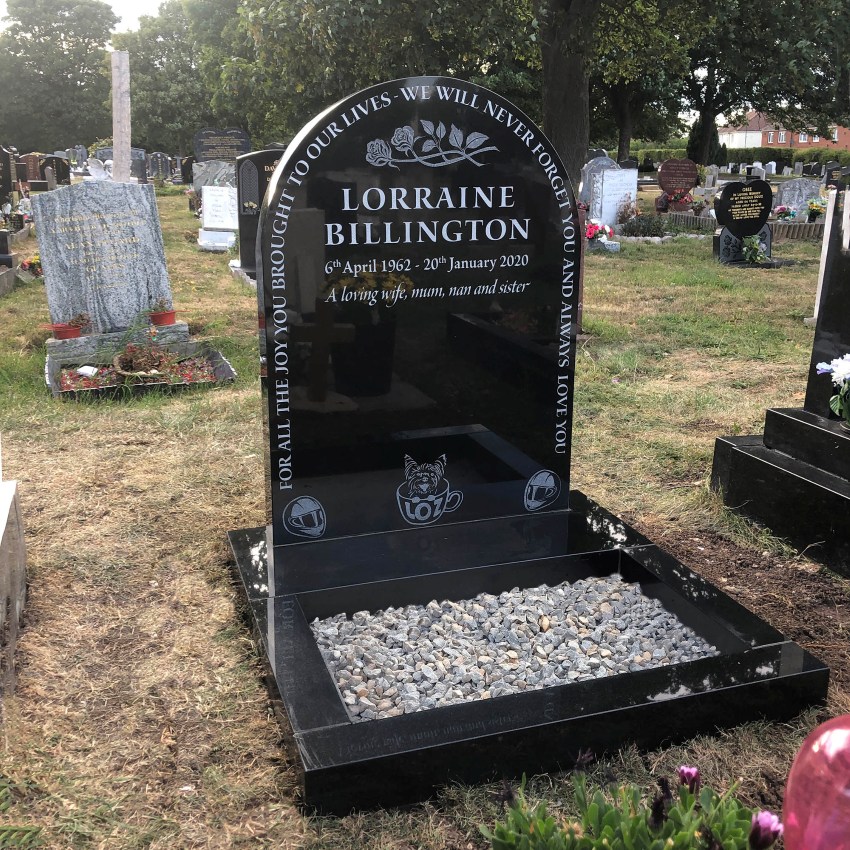 Granite headstones kerbed memorials